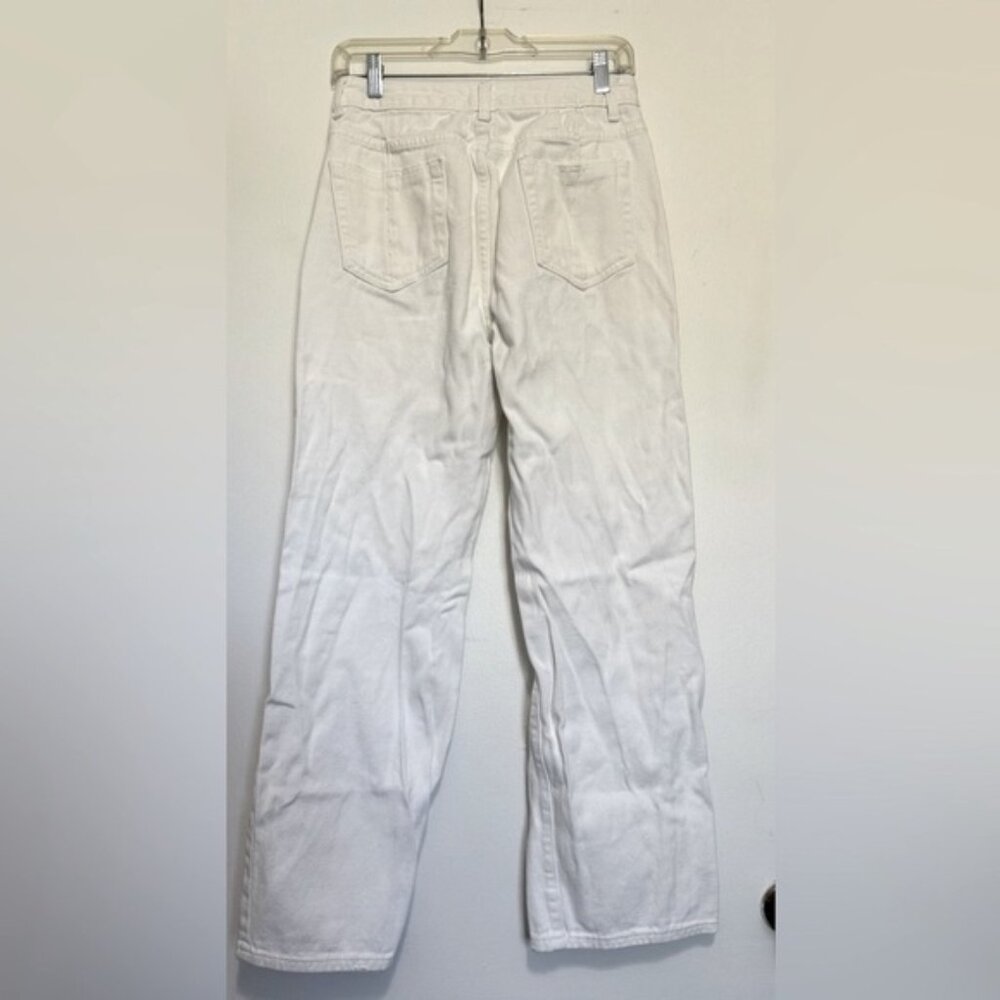 SHEIN Crisp High Waisted White Trousers - Size Medium